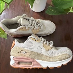 Nike Women’s Air Max Sneakers — Beige with Pink and Tan Accents